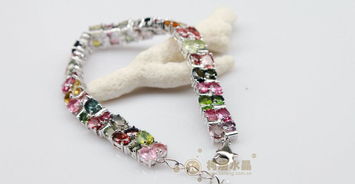 925银饰碧玺时尚手链 天然宝石与精湛工艺的完美结合